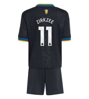 Lacne Dětský Futbalové dres Manchester United Joshua Zirkzee #11 2025-26 Krátky Rukáv - Tretina (+ trenírky)